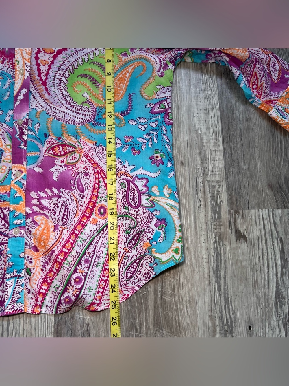 LAUREN RALPH LAUREN Multi-colored Paisley Print Womens 3/4 Sleeve Button Down - Picture 4 of 7